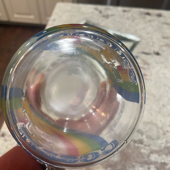 Vintage SNOOPY Woodstock Peanuts Rainbow Glass Lidded Collectible Container - Picture 5 of 5